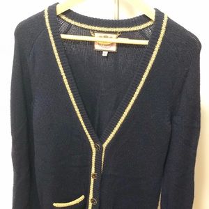 Juicy couture gold lined knit button sweater